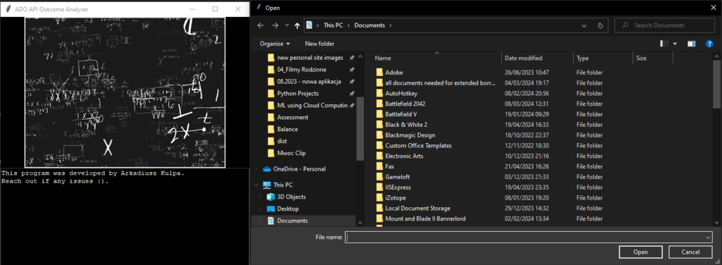 ADO Analyzer Python application interface